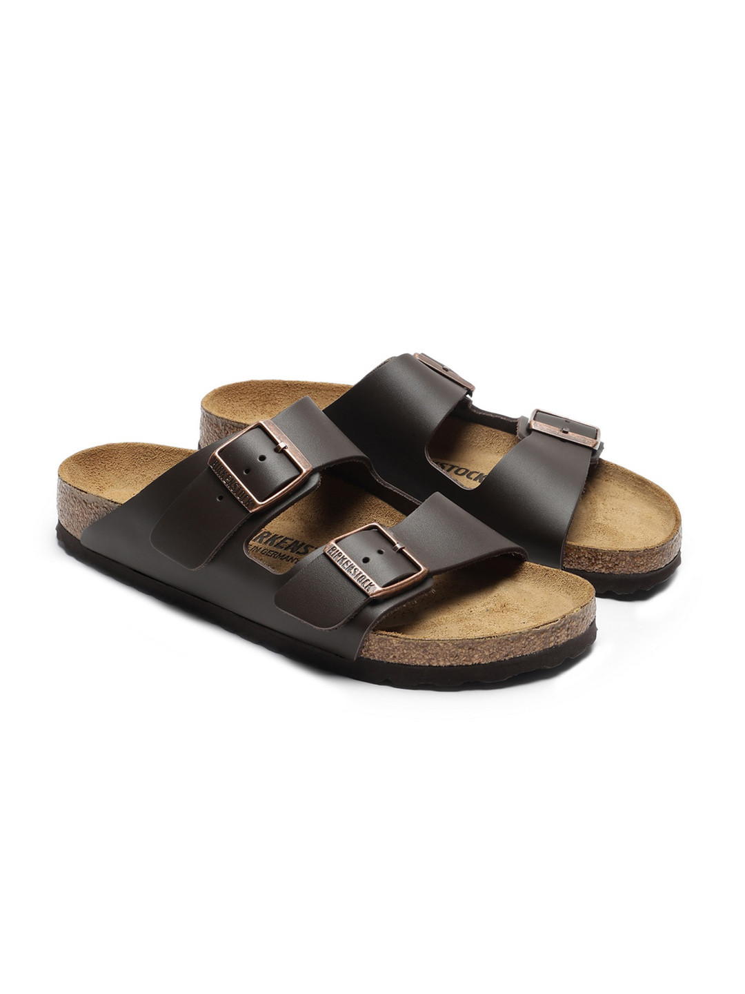 Birkenstock Unisex Brown Arizona Natural Leather Narrow Width Sandals