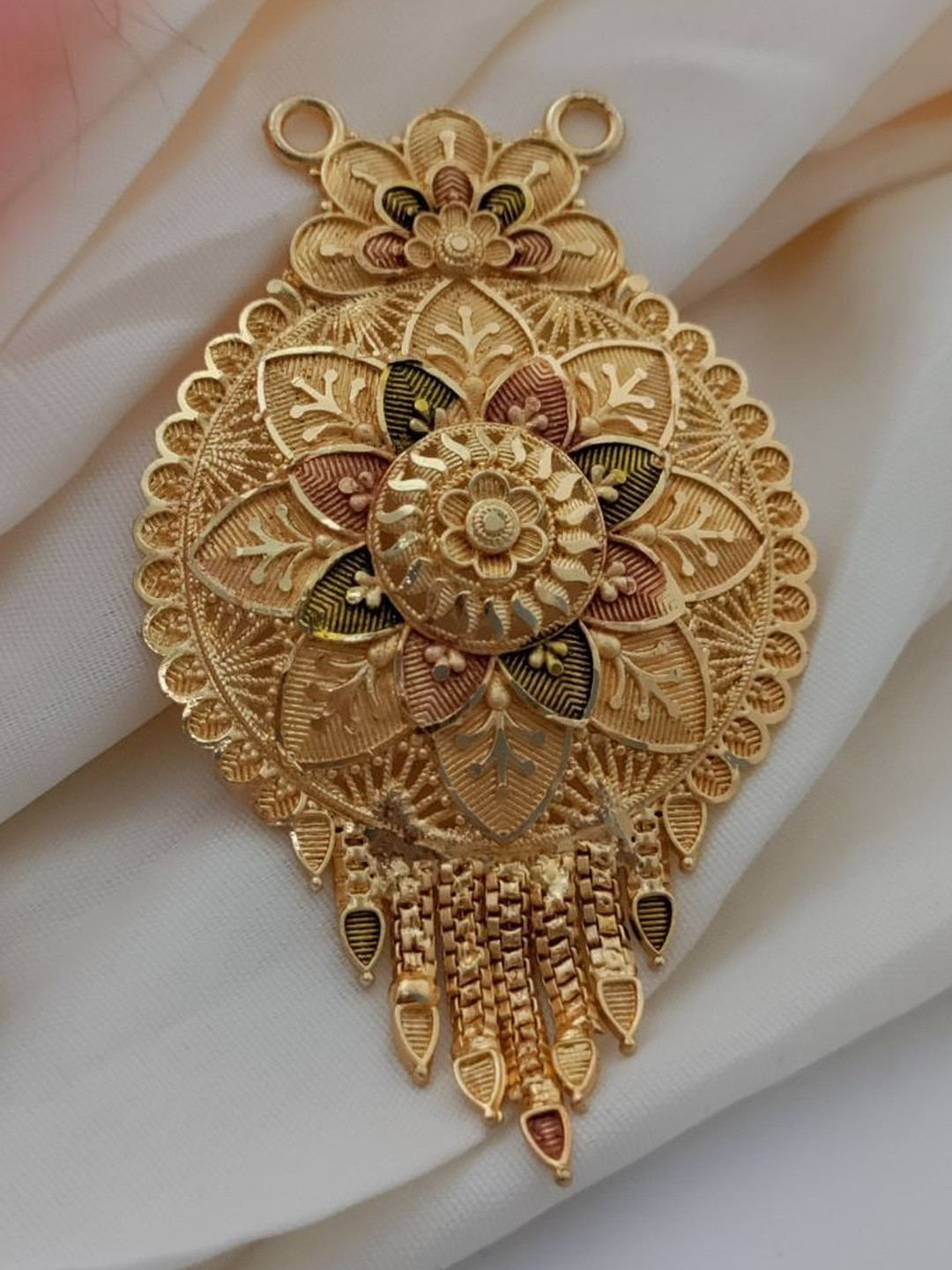 OM KRISHIV COLLECTION Women Brass-Plated Oval Pendants