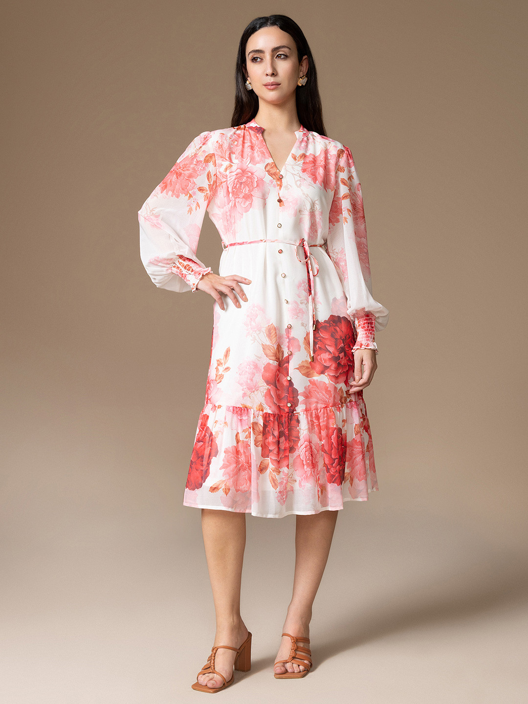 Kazo Flavia Midi Dress With Belt