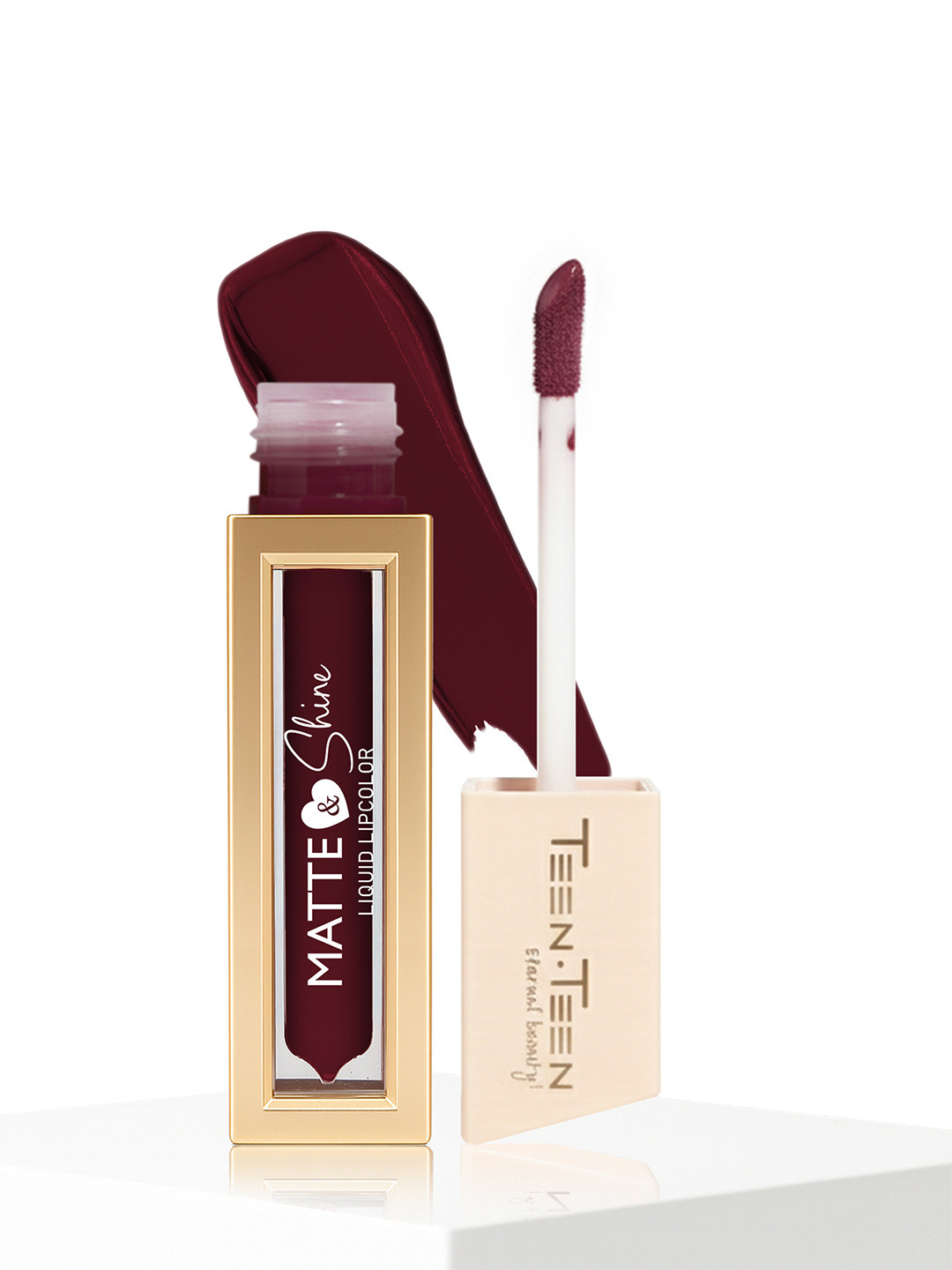 TEEN TEEN COSMETICS Matte & Shine Waterproof Liquid Lip Colour - 4 ml - Smokey Red - 20