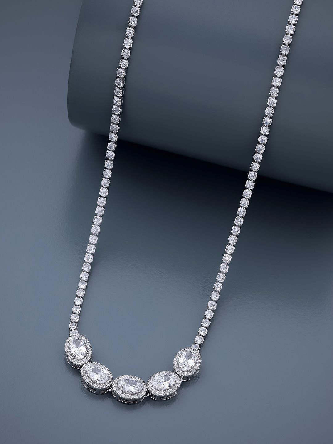 Kushal's Fashion Jewellery 925 Sterling Silver Rhodium-Plated Party Chain