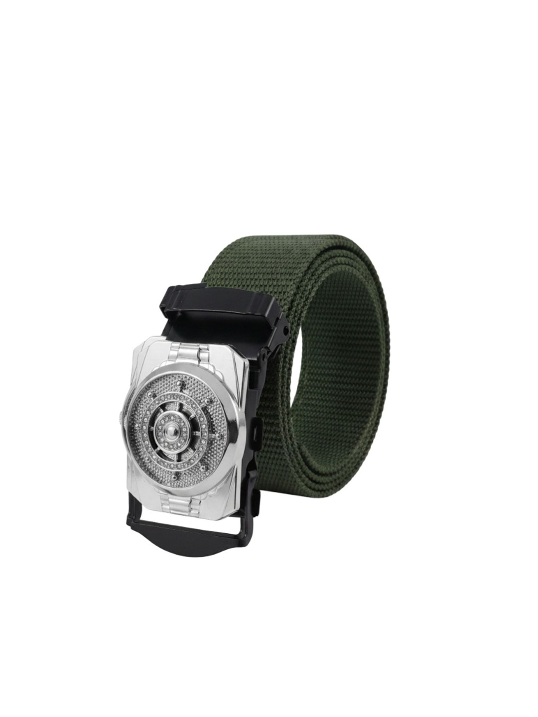 Niddleman Men Textured Belt With Spinning Buckle