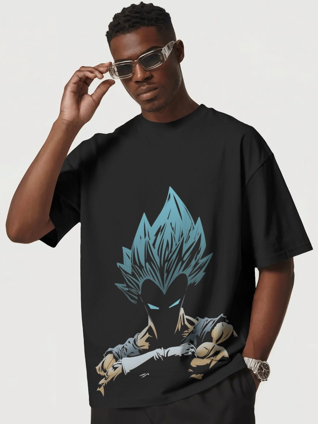 Ganji Men Printed Drop-Shoulder Sleeves T-shirt