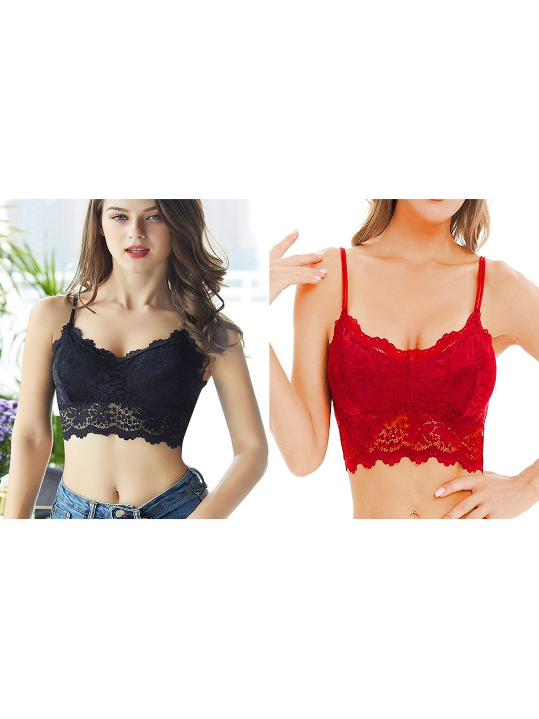 KAMINI Floral Bralette Bra Full Coverage Lightly Padded