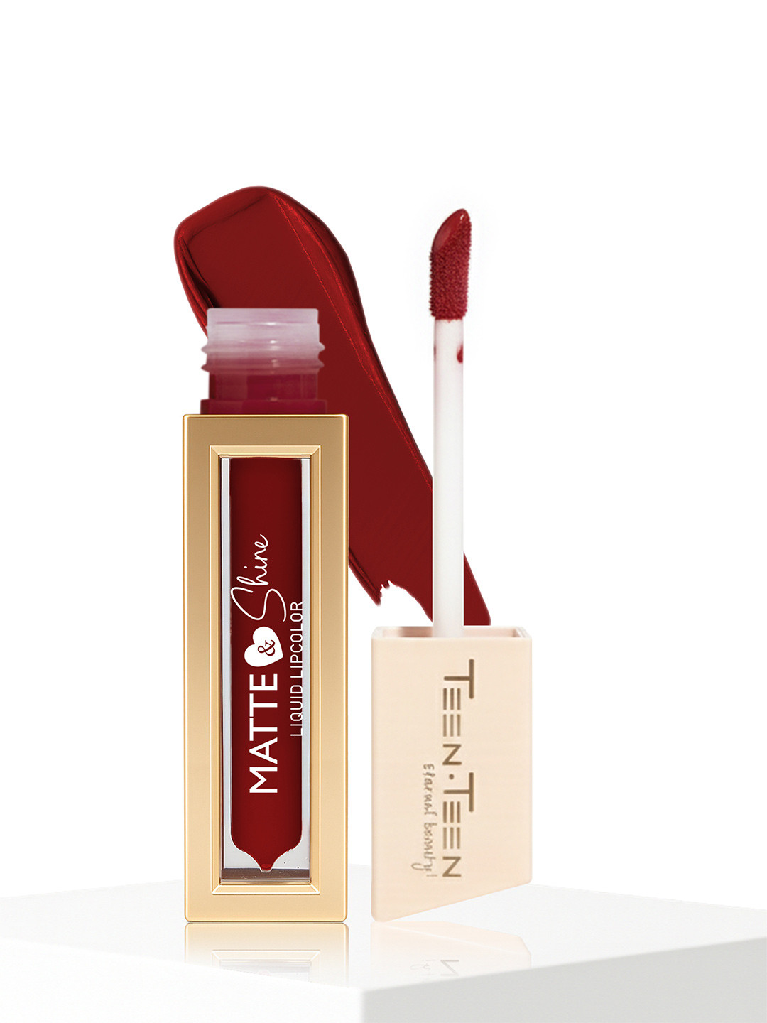 TEEN TEEN COSMETICS Matte & Shine Waterproof Liquid Lip Colour - 4 ml - Fire Red - 18