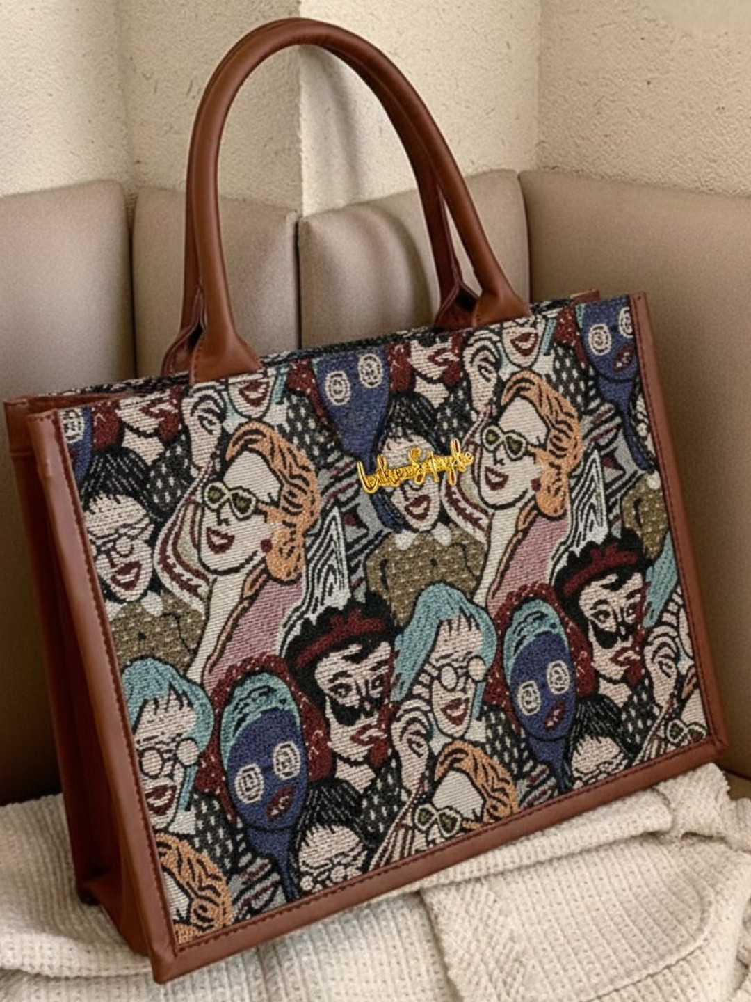 LIKE STYLE Printed Structured Tote Bag