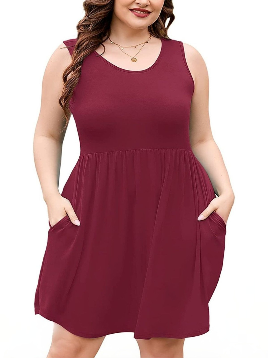 TASHVIKA'S PU Coated A-Line Dress