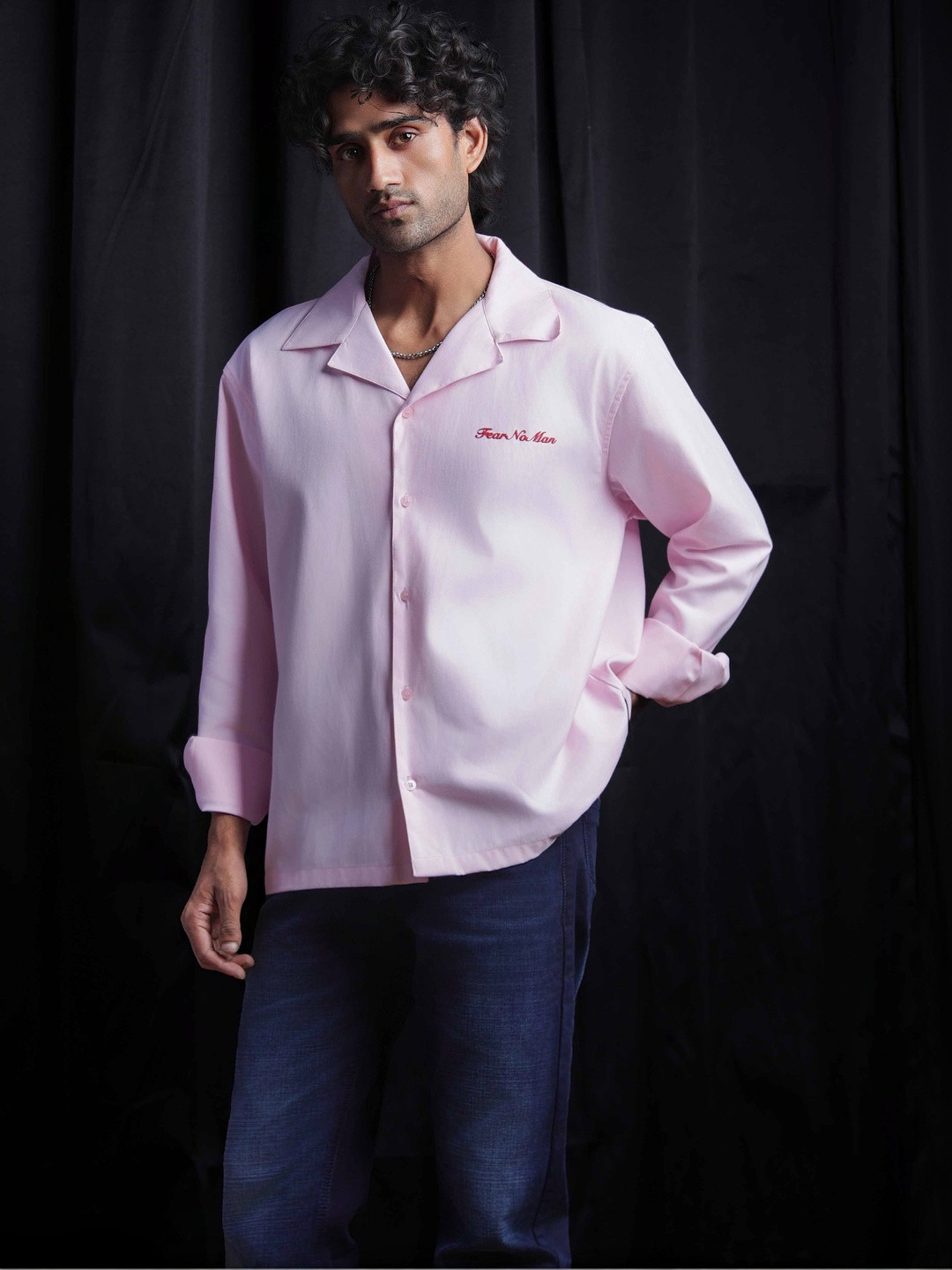 Fear No Man Men Classic Printed Casual Shirt