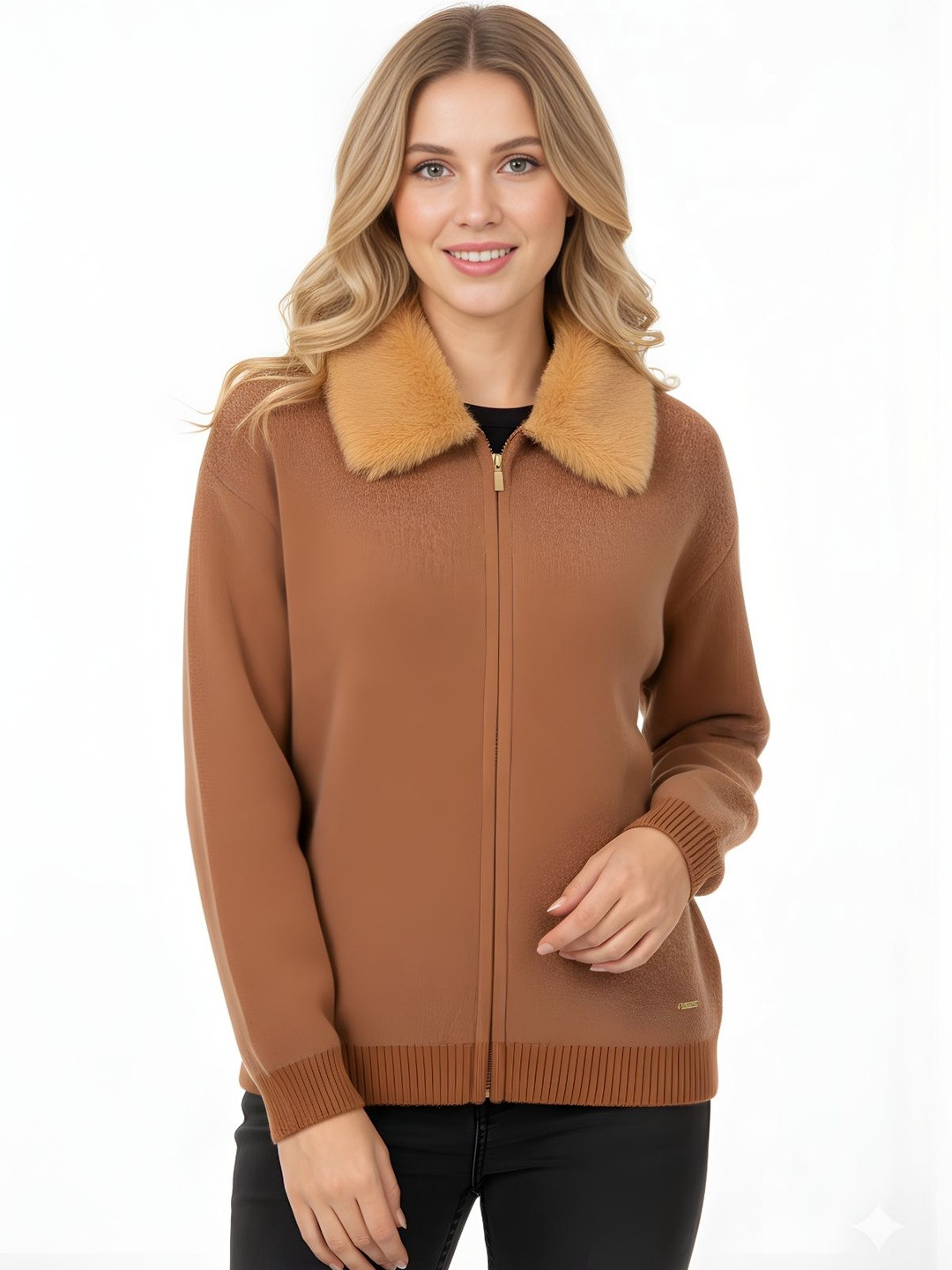 LASOON Women Woollen with Fuzzy Detail