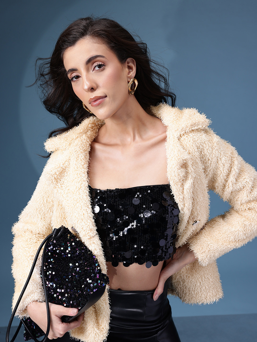 bebe Fringed Tailored Jacket