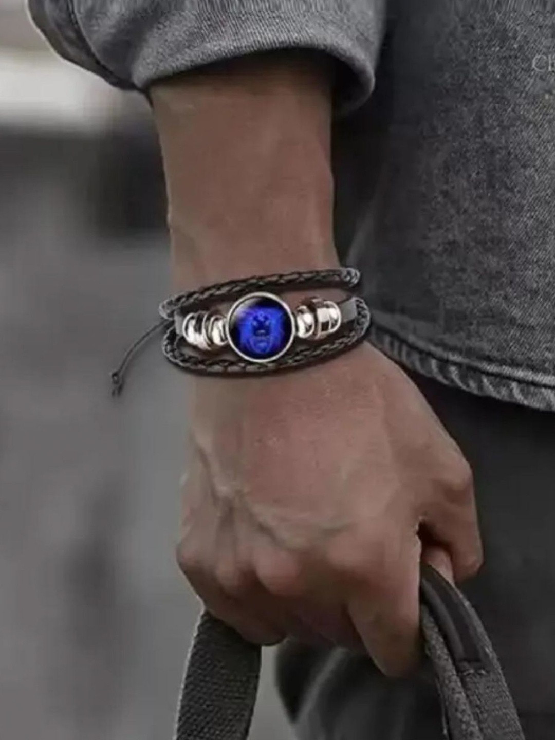 PASU FASHION Men Leather Wraparound Bracelet