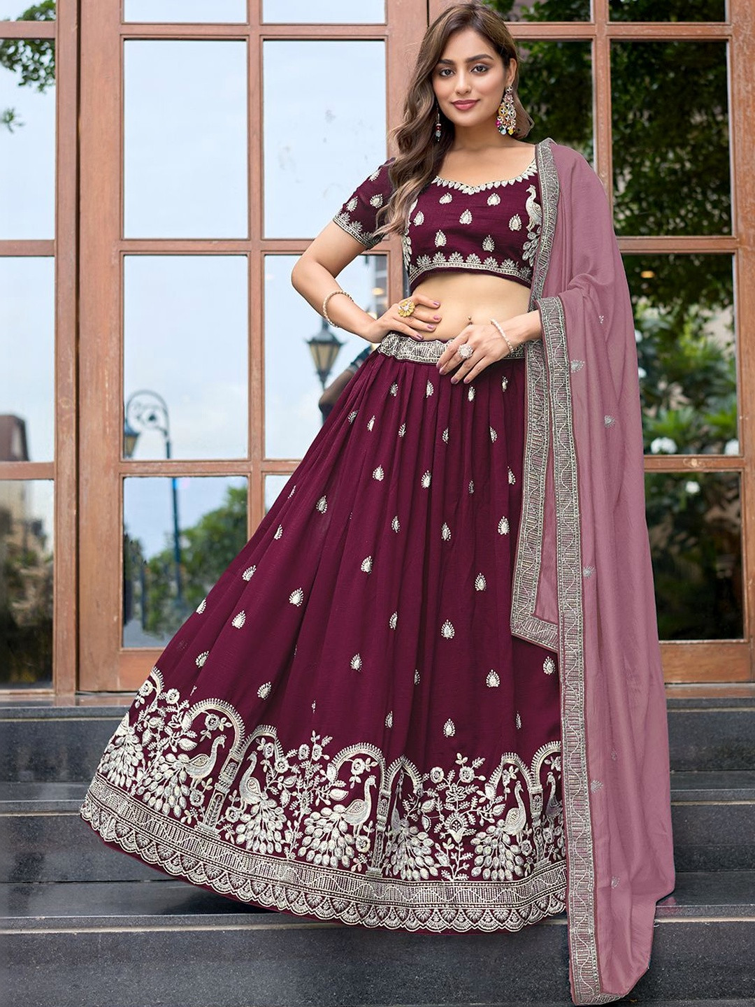 Jogmaya Fashion Embroidered Thread Work Semi-Stitched Lehenga Choli With Dupatta