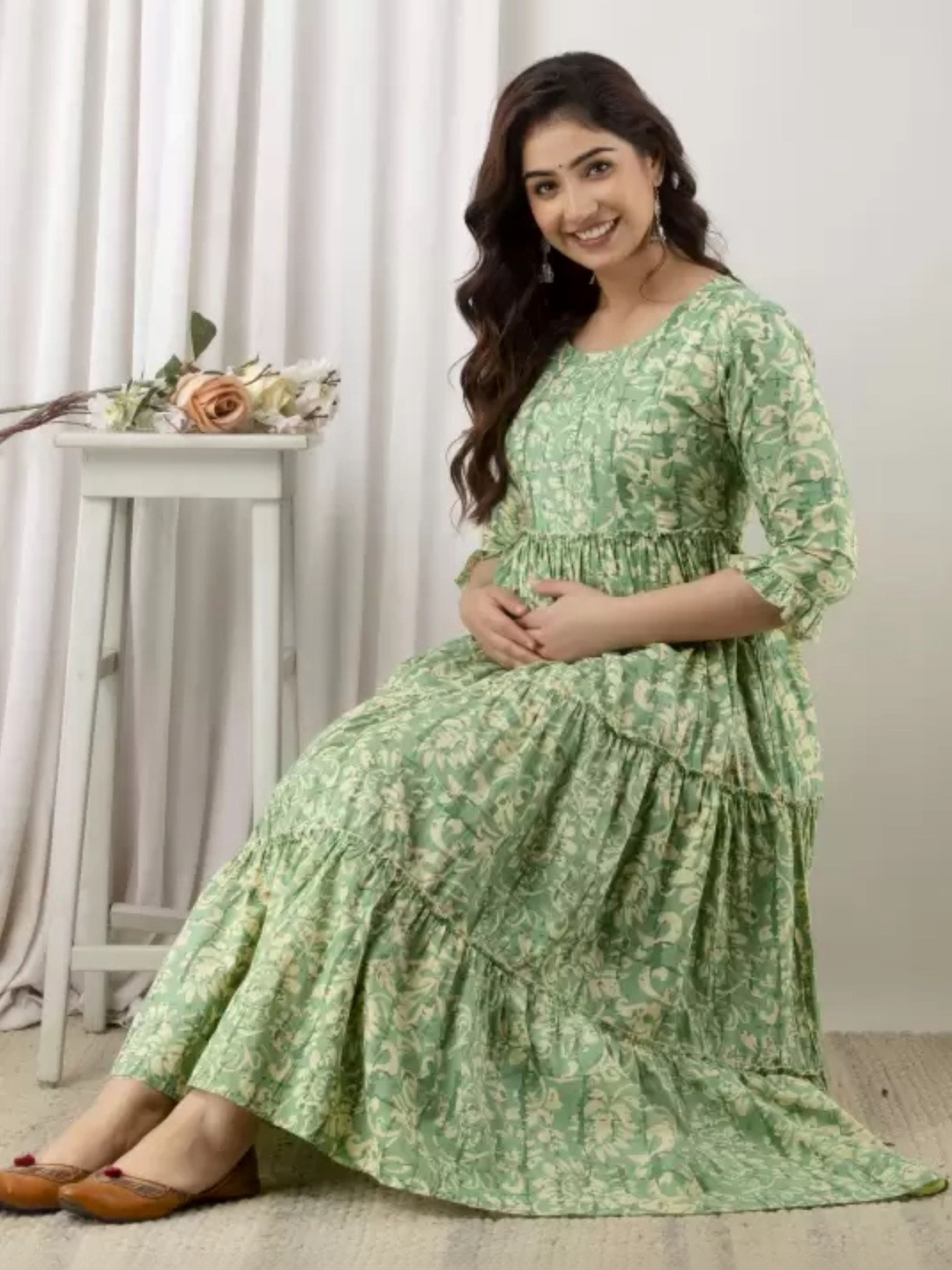 SupBir Women Maternity Anarkali Kurta