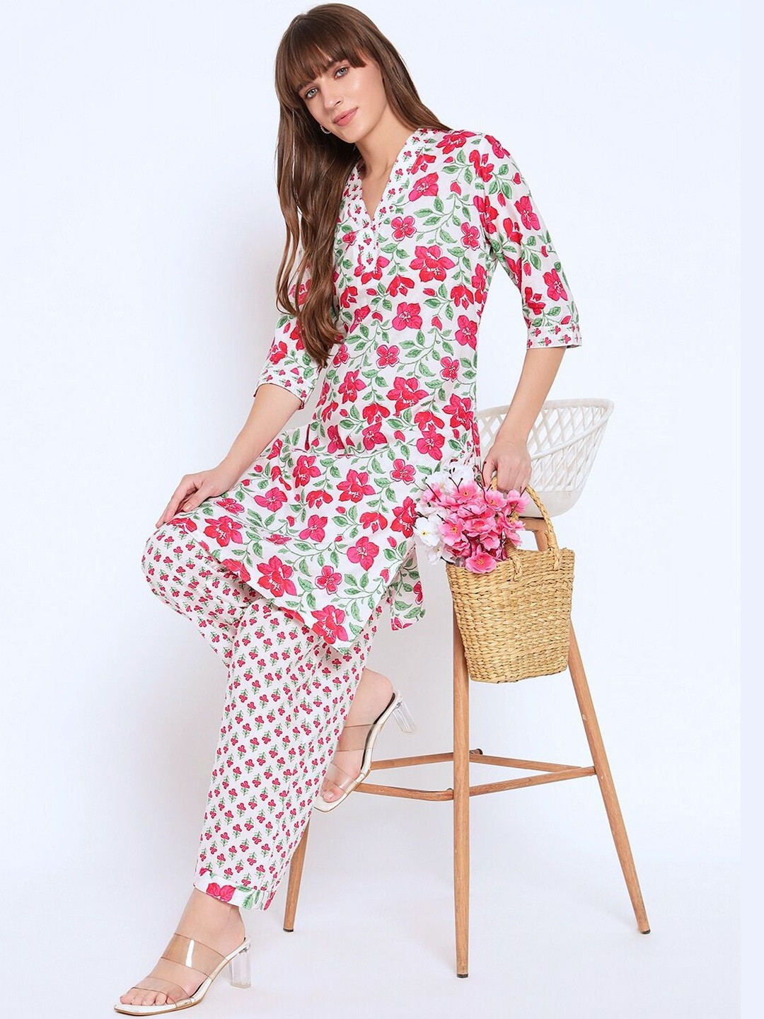 GLSGM Women Kurti Plazo Set