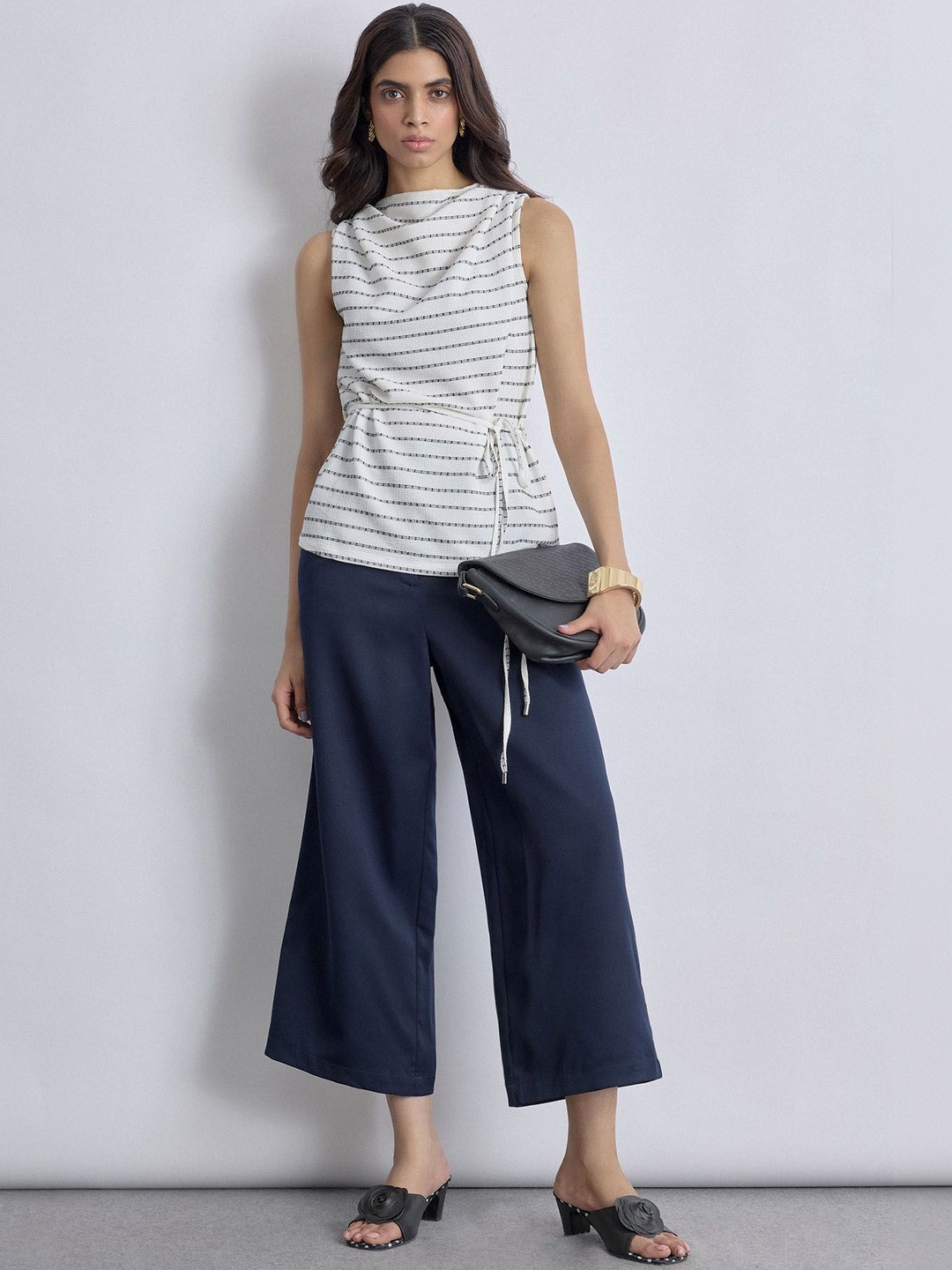 The Label Life Striped Cowl Neck Top