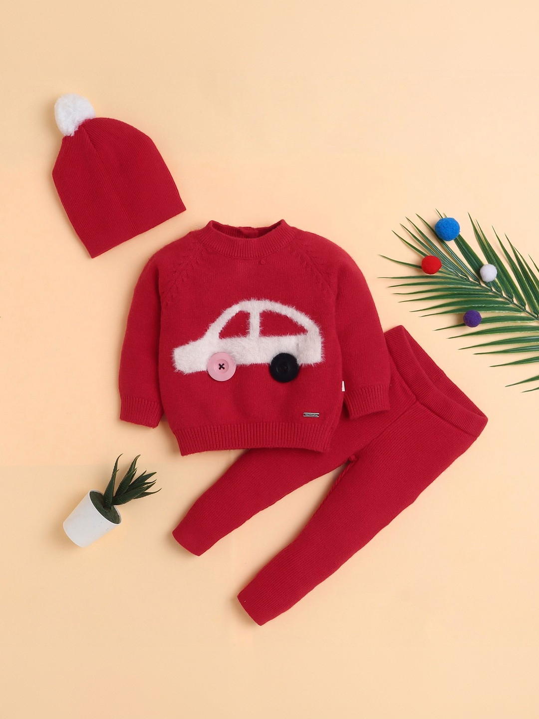 Yellow Apple Unisex Kids Embellished Leggings