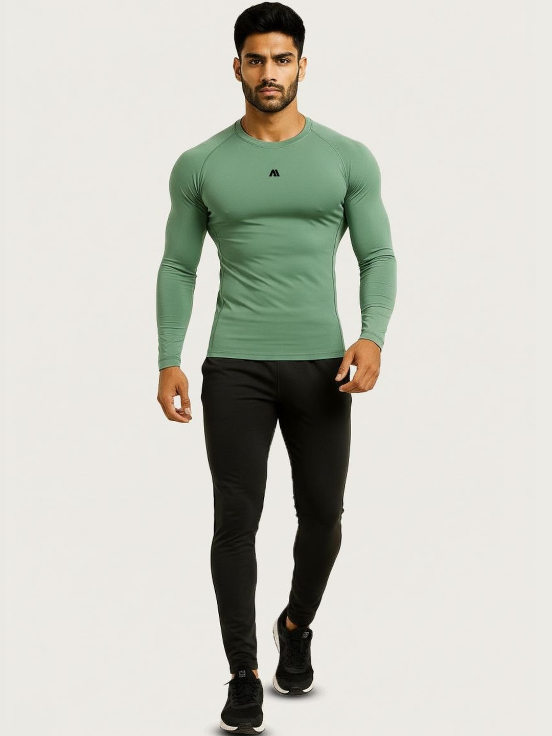 ANTUM Men Brand Logo Compression T-shirt