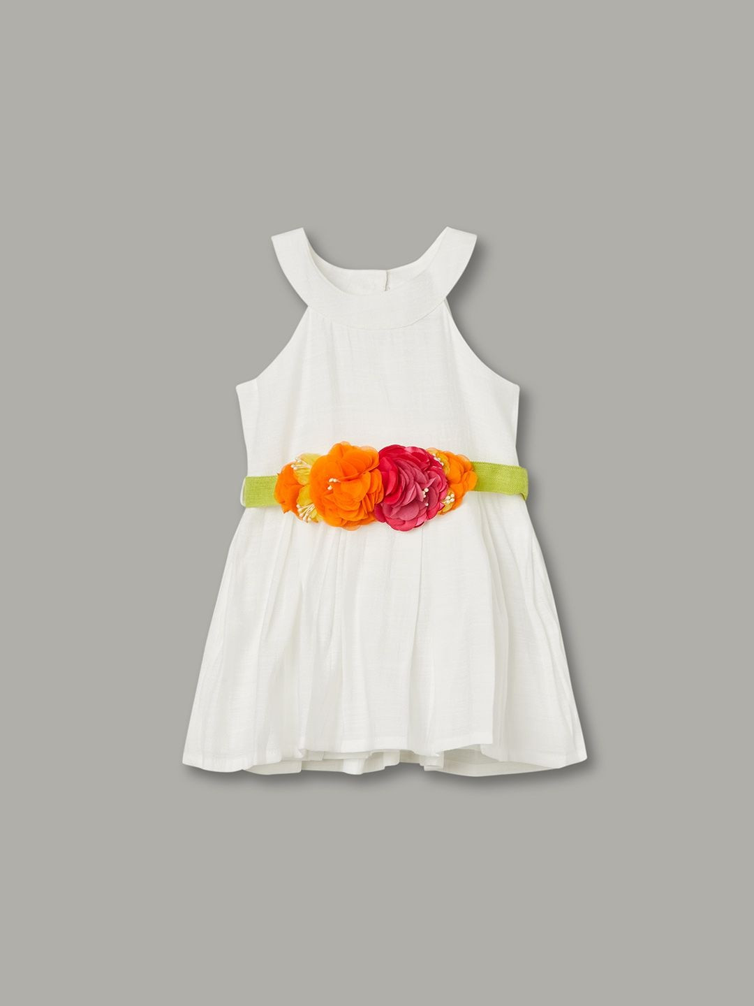 Juniors by Lifestyle Embroidered Halter Neck A-Line Midi Dress