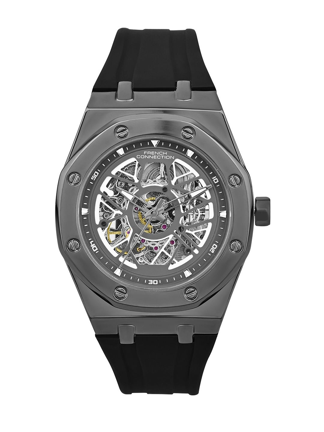 French Connection Men Skeleton Dial & Straps Analogue Automatic Motion Powered Watch FCA28B