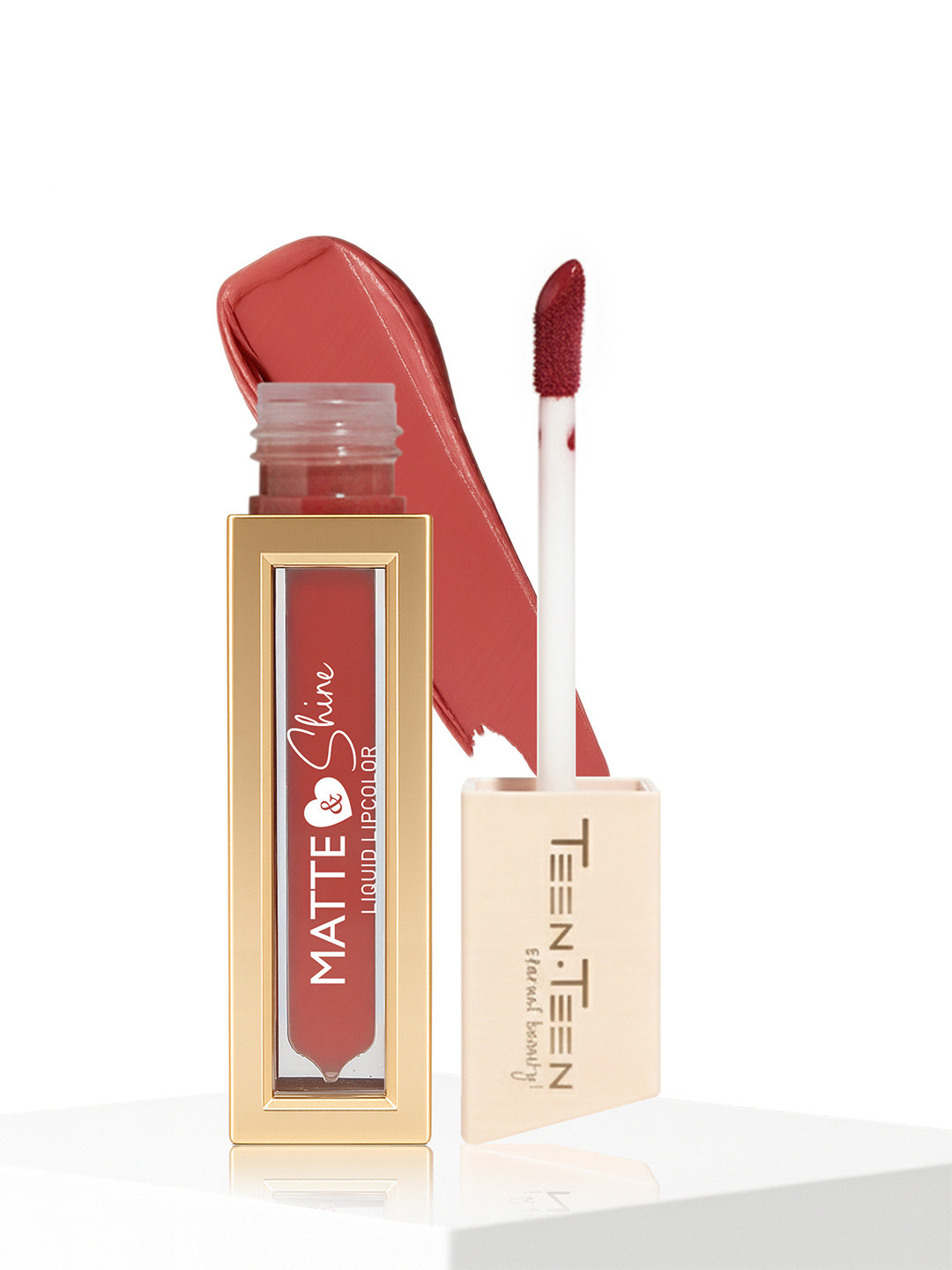 TEEN TEEN COSMETICS Matte & Shine Liquid Lip Color Lipstick - 4 ml - Nude Lips 06