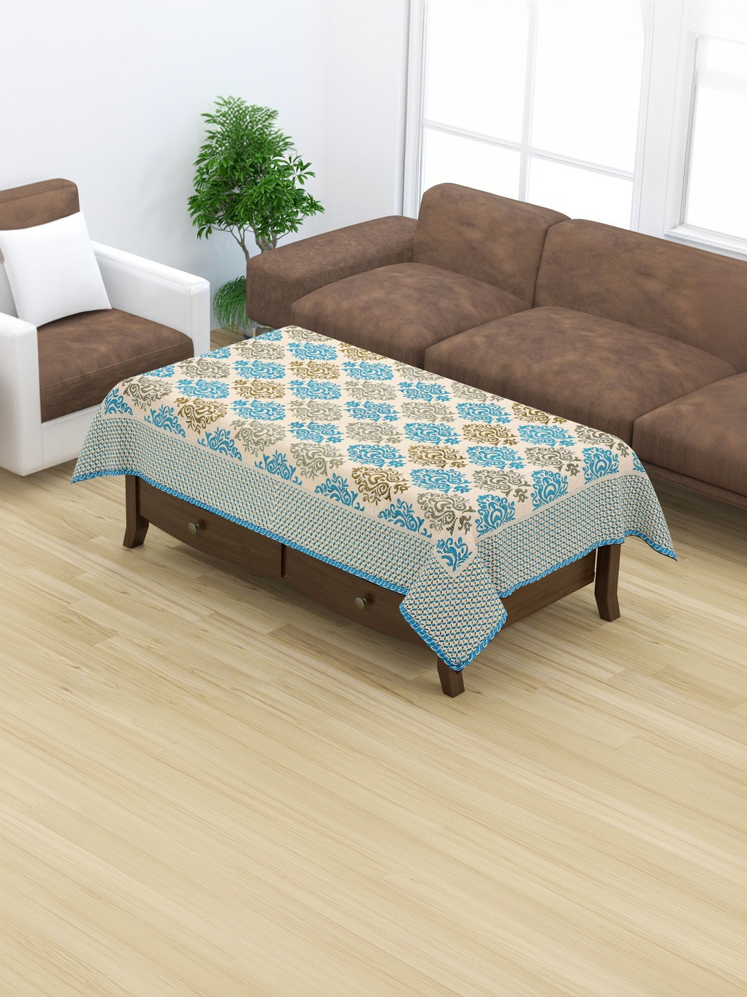 Furnishing Hut Floral Printed 6-Seater Table Cover - 36X54 inches