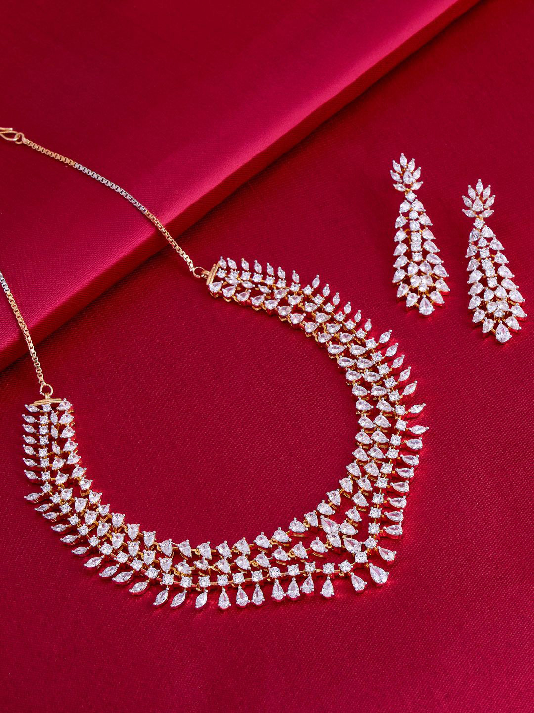 Kushal's Fashion Jewellery Gold-Plated Party Zircon Jewellery Set