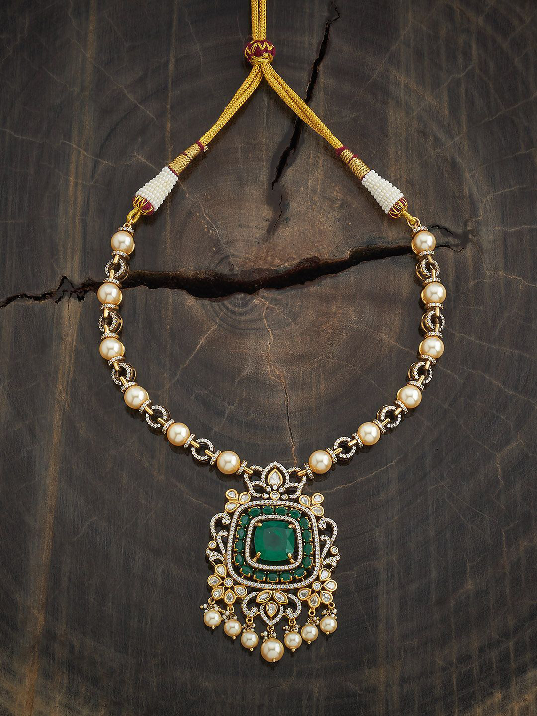 Kushal's Fashion Jewellery Embellished Bridal Copper Victorian-Plated Kundan  &   Necklace