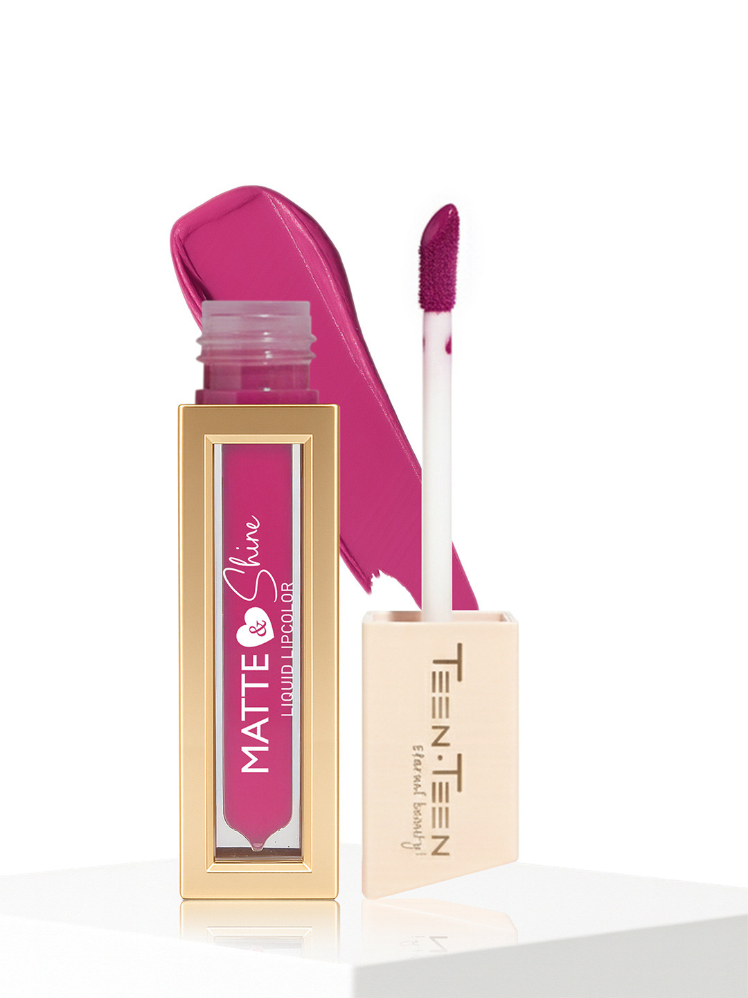 TEEN TEEN COSMETICS Matte & Shine Liquid Lip Color Lipstick - 4 ml - Magenta 12