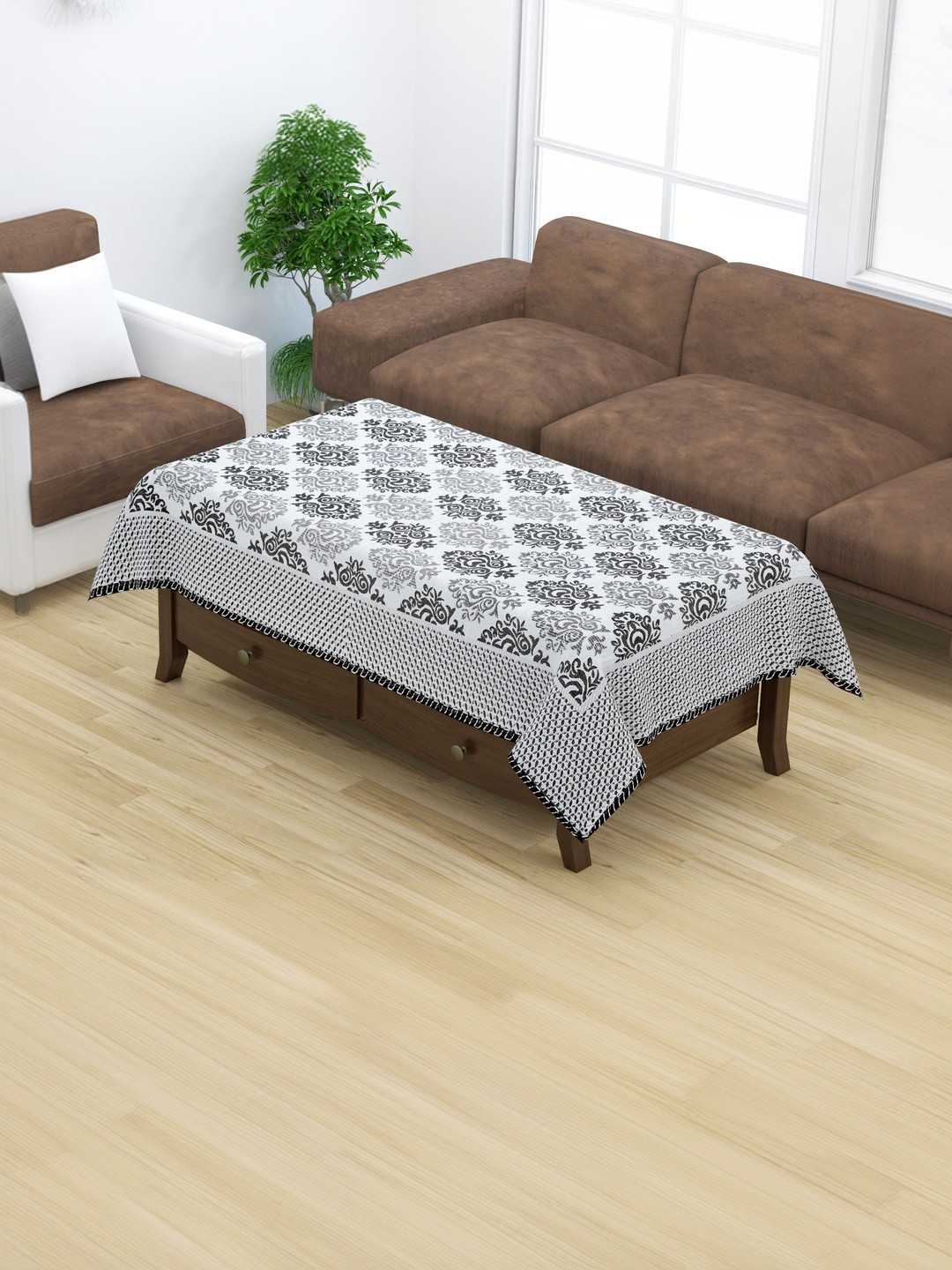 Furnishing Hut Floral Printed 6-Seater Table Cover - 36X54 inches