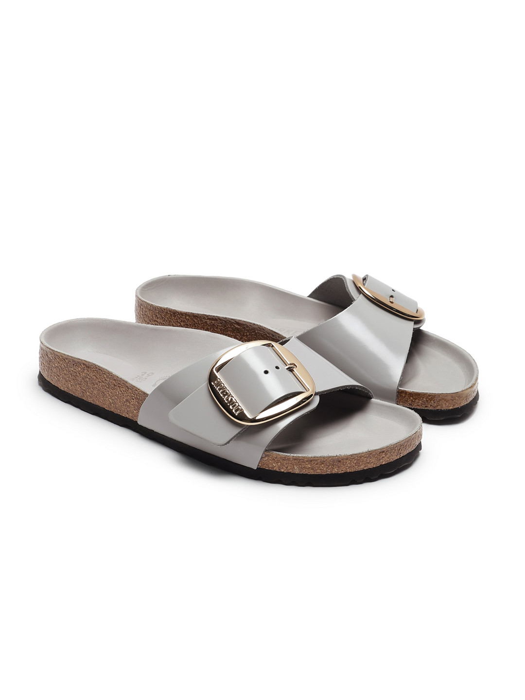Birkenstock Women Leather Buckle One Strap Flats