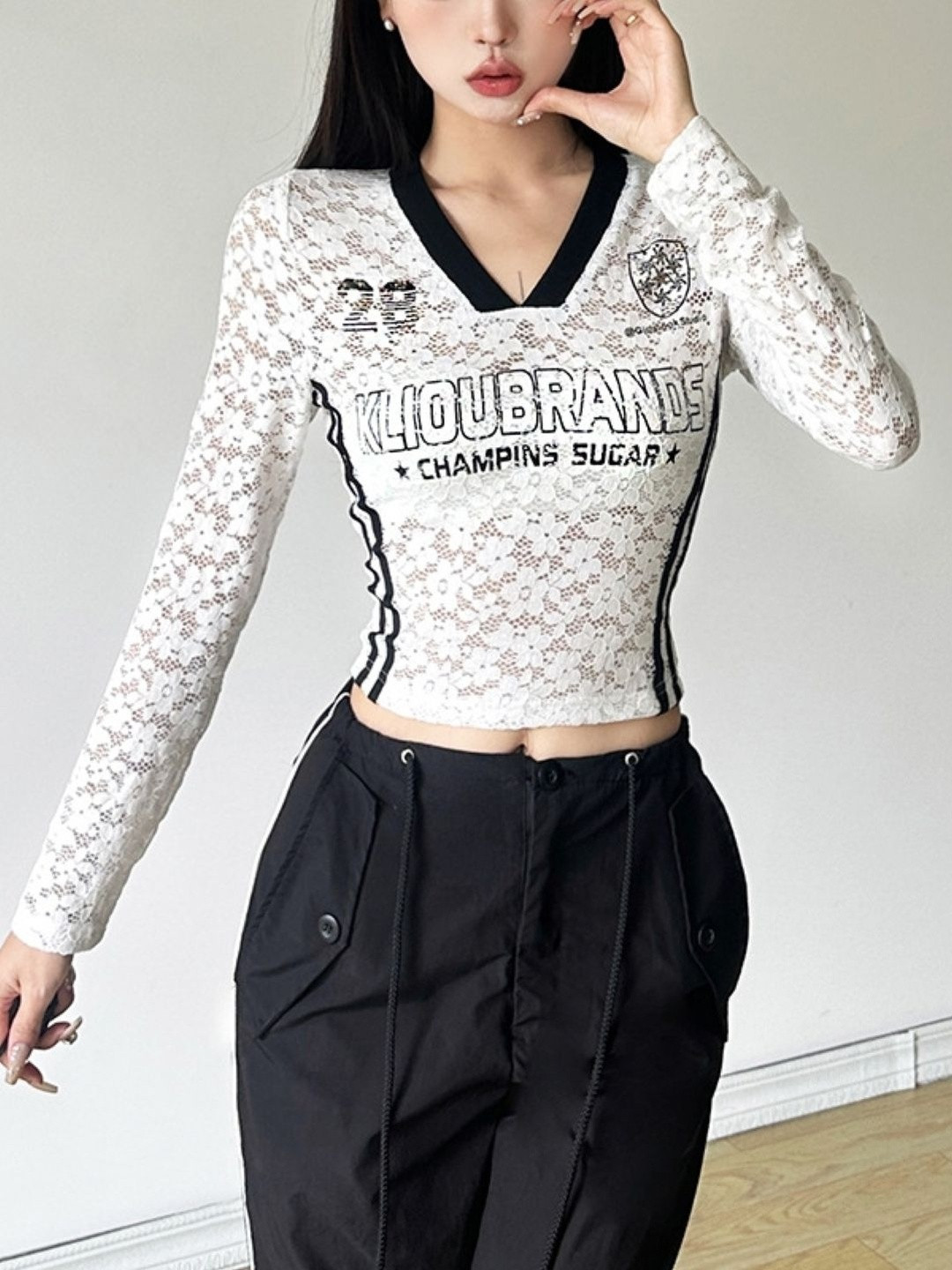 KPOP Embroidered Crop Top