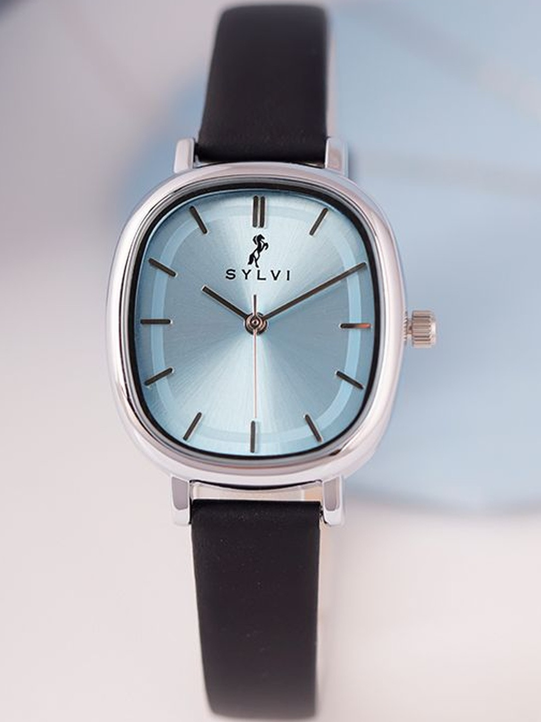 Sylvi Women Patterned Dial & Leather Straps Analogue Multi Function Watch EL-IB-Silver-Leather