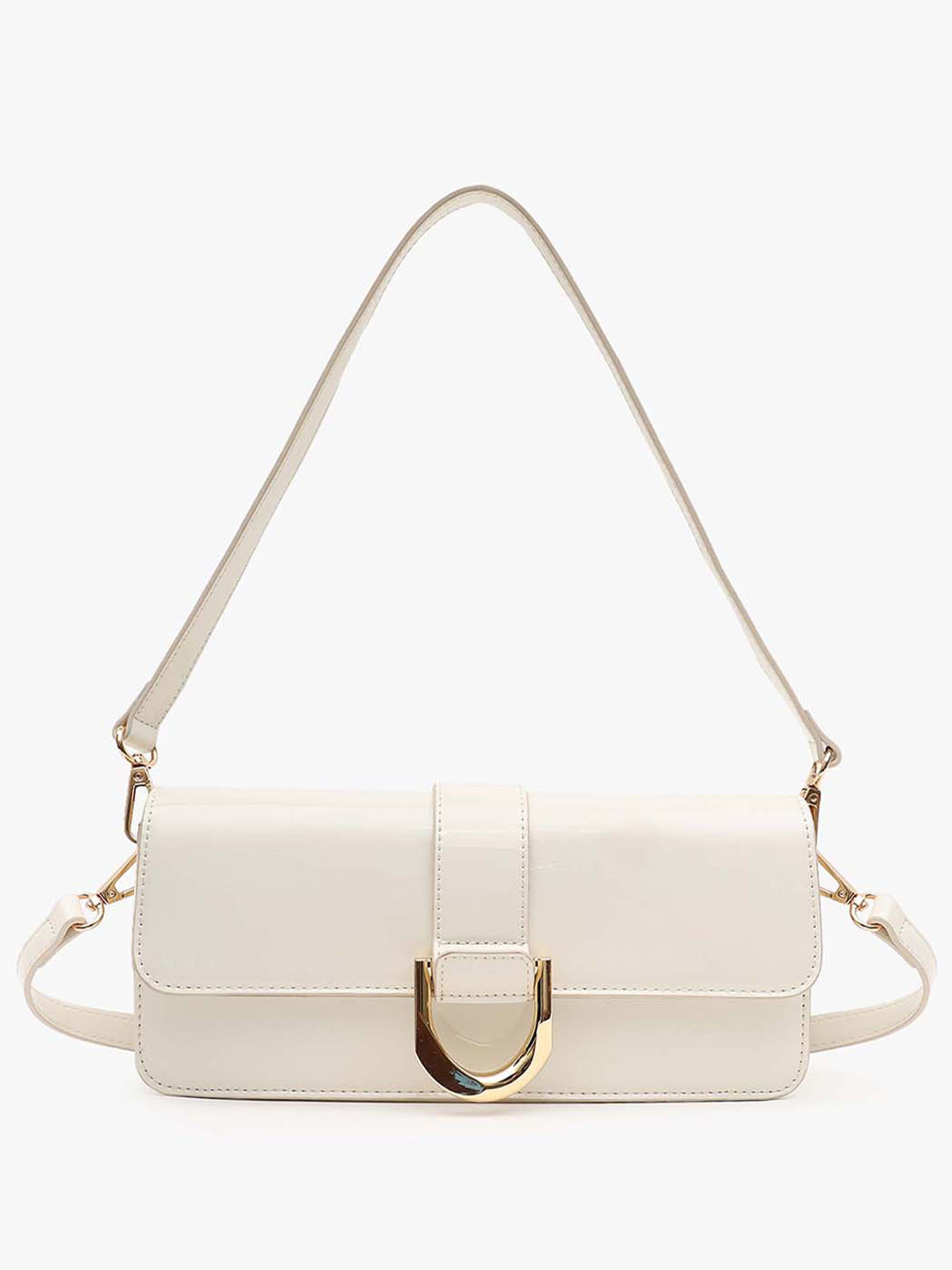 Kazo One Handle Buckle Detail Structured Shoulder Bag