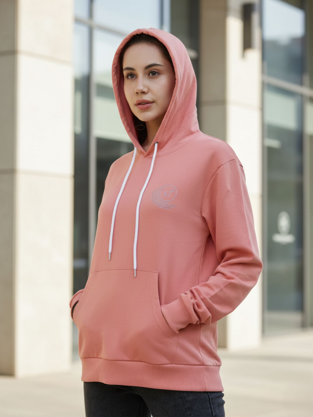 9shines Label Cozy Loop-Knit Warm, Relaxed & Trendy Fit Hoodie for Women