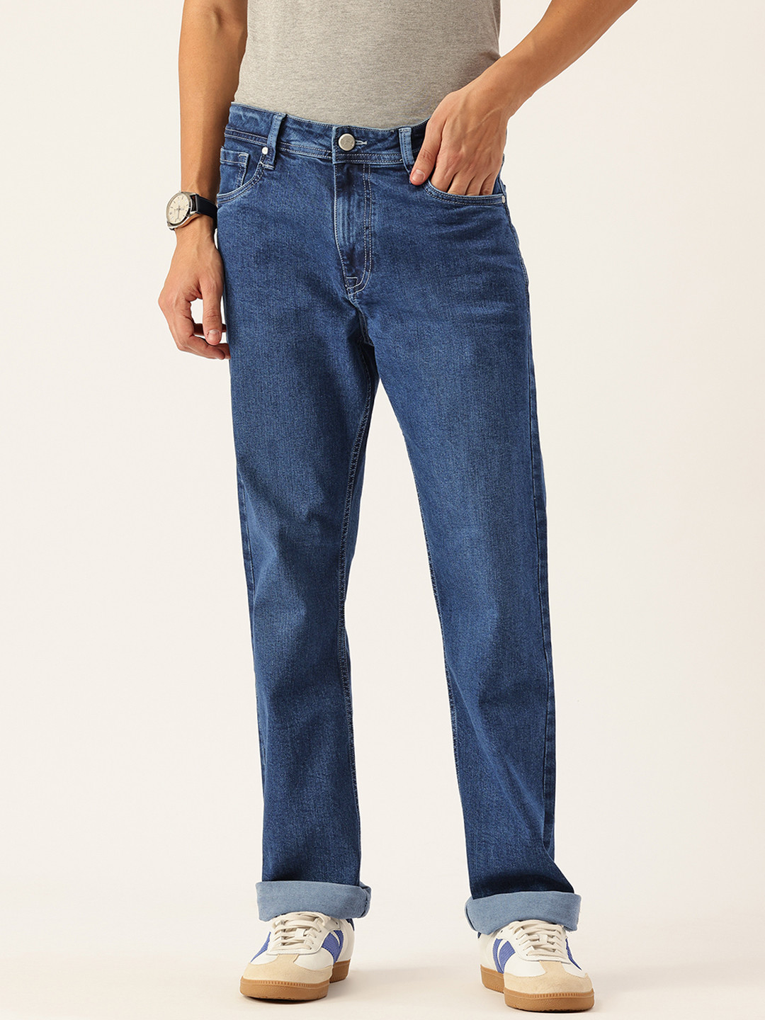 Integriti Men Smart Bootcut Mid-Rise Light Fade Stretchable Jeans