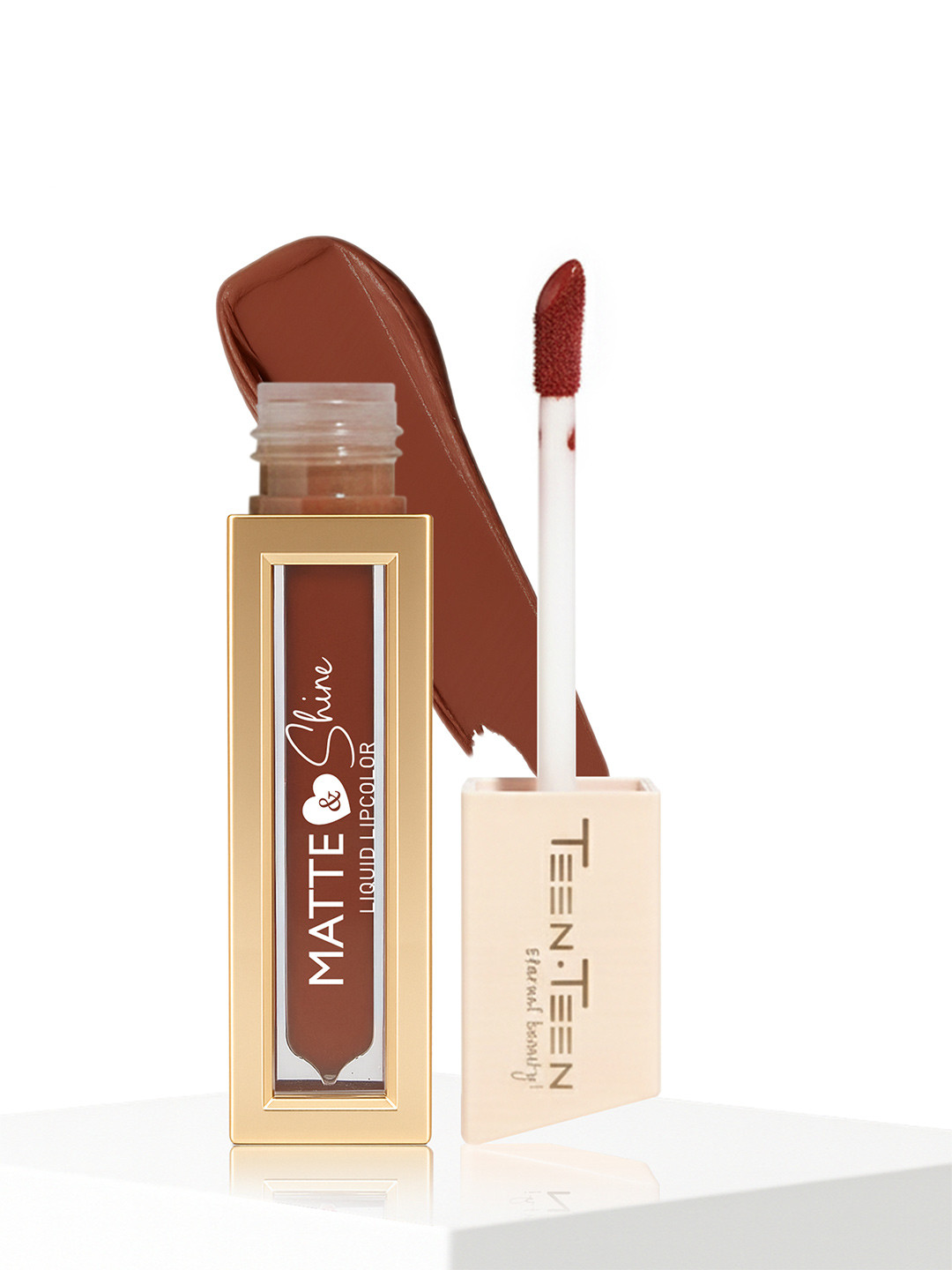 TEEN TEEN COSMETICS Matte & Shine Waterproof Liquid Lip Colour - 4 ml - Caramel - 03