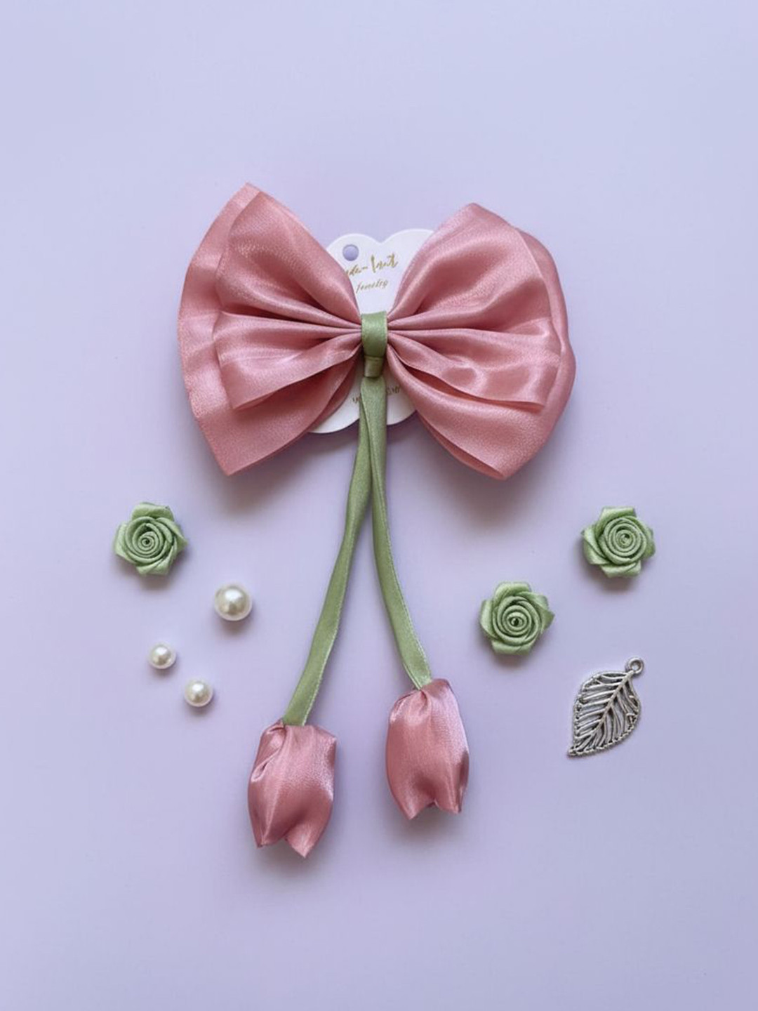 SCORPIUS Women Fabric Rose Bow Pattrn Hair Accessory Set