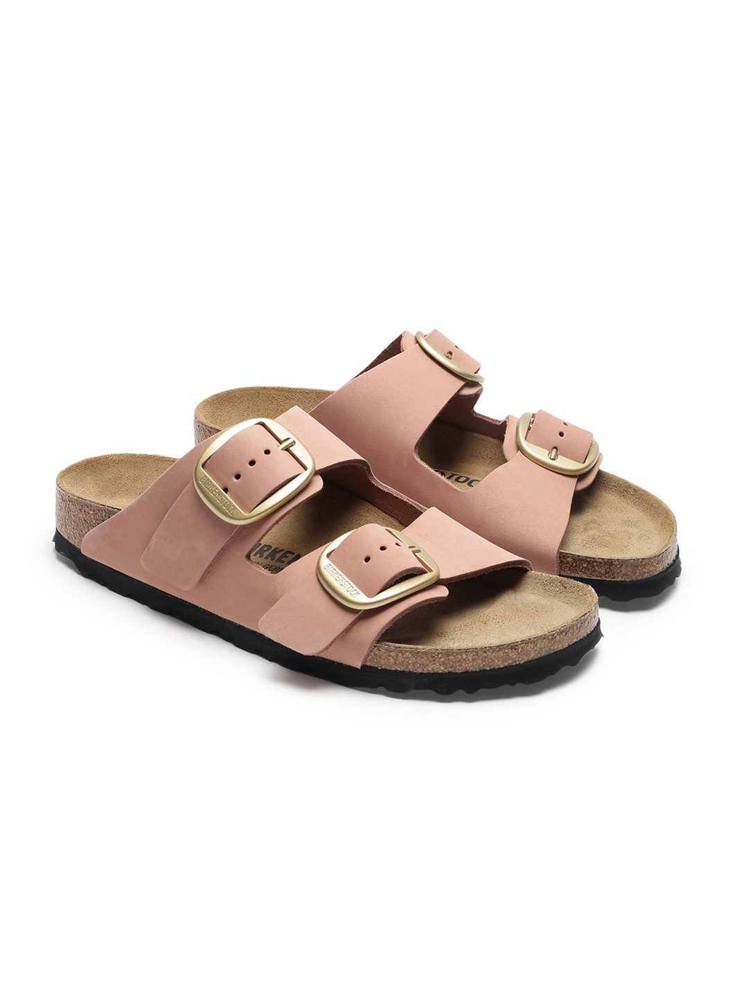 Birkenstock Arizona Big Buckle Old Rose Narrow Width Nubuck Leather Two-Strap Sandals