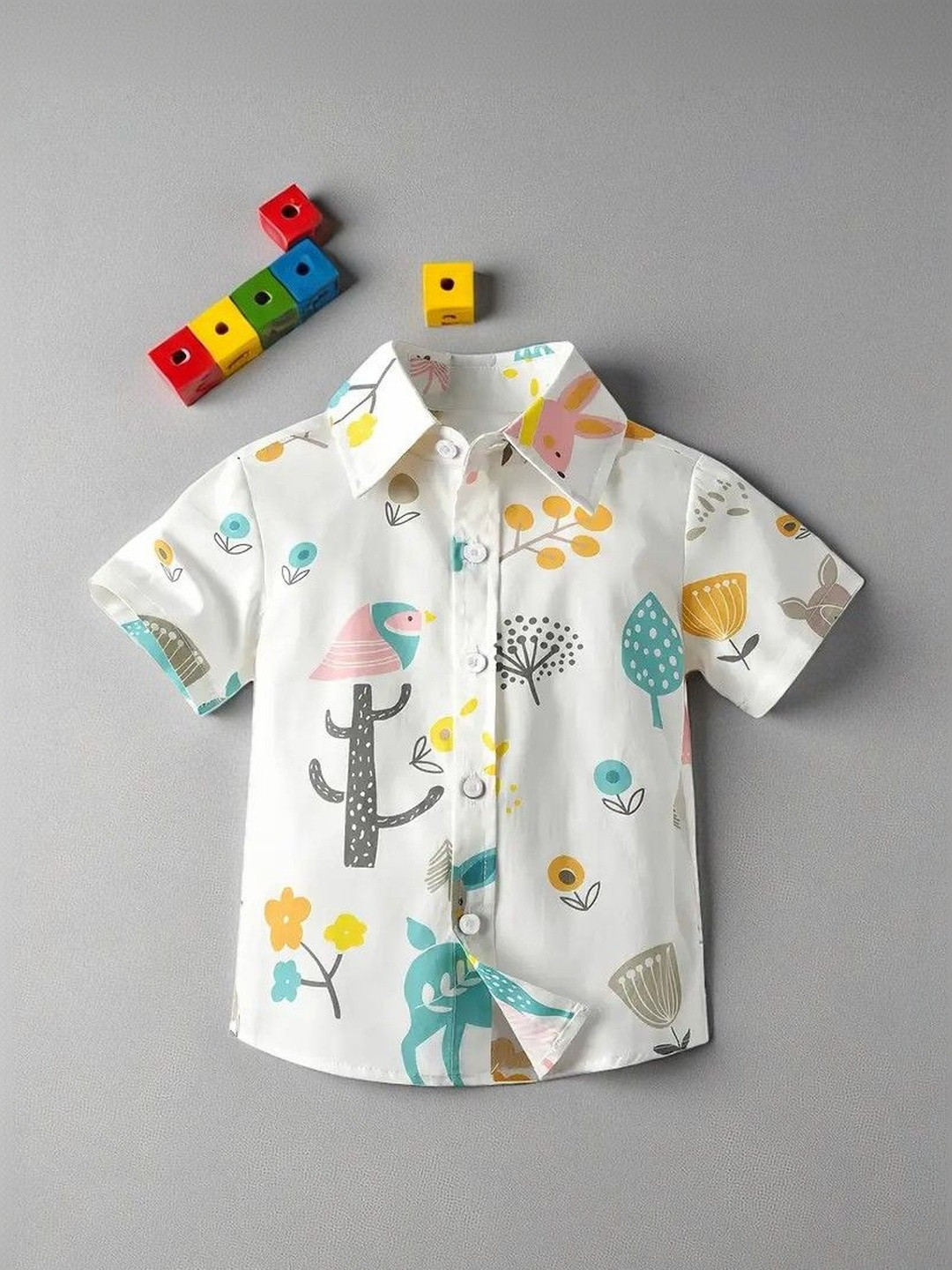 AMBARDI FASHION Boys Classic Floral Printed Formal Shirt