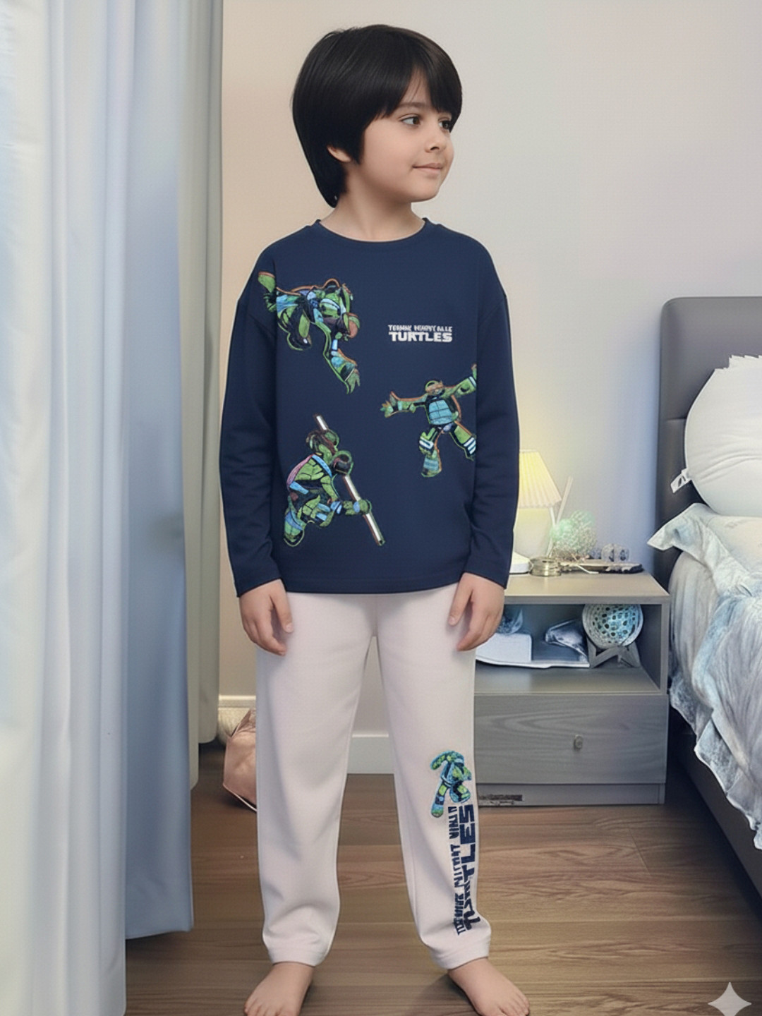 Nap Chief Kids Ninja Turtles Printed Pure Cotton Night Suit