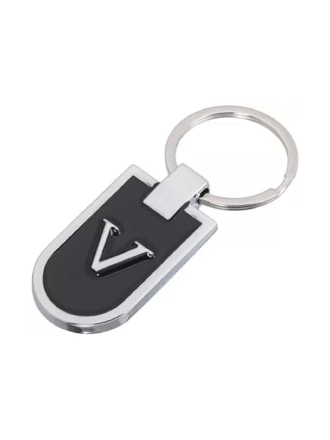 AUGEN Stainless Steel Alphabet Letter V Keychain