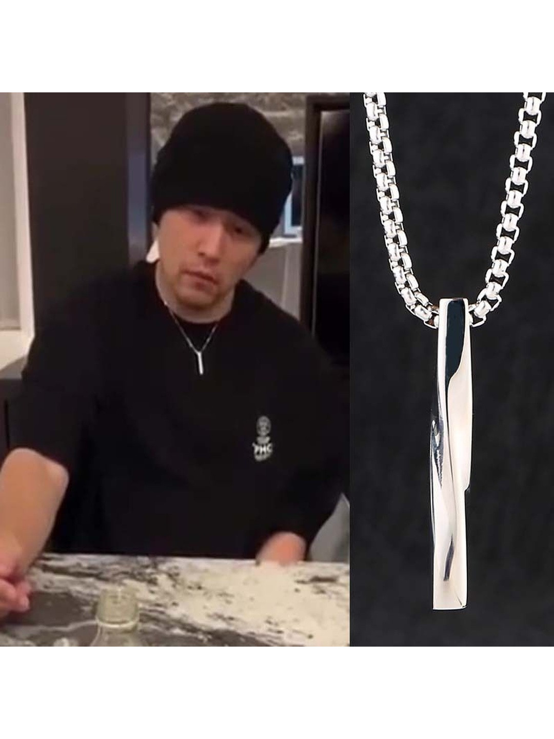 MEENAZ Silver-Plated Bar Pendants with Chains