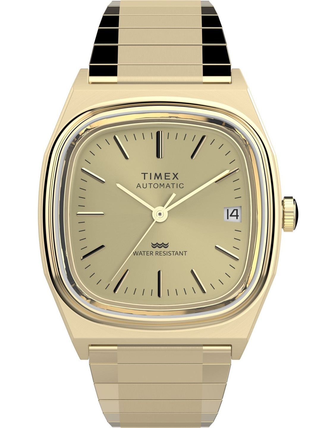 Timex Rectangle 21mm Champagne Dial Mechanical Automatic Men Watch - TW2Y07200IK