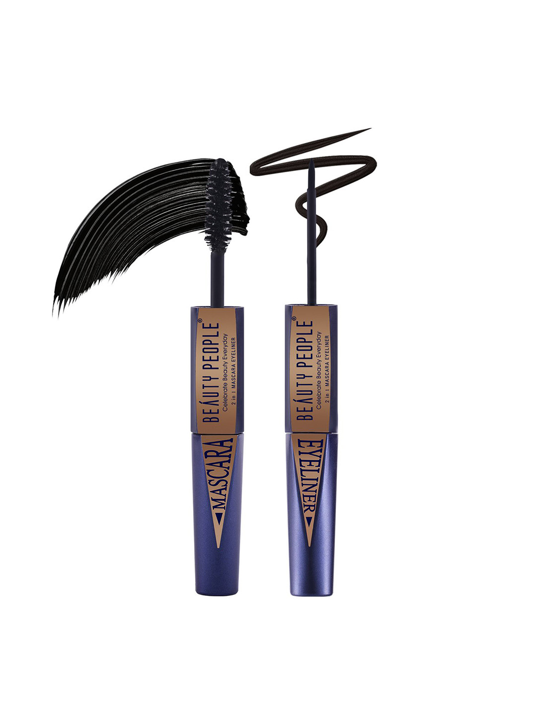 Beauty People 2-In-1 Waterproof Smudge-Proof Eyeliner & Mascara 12 ml - Intense Black