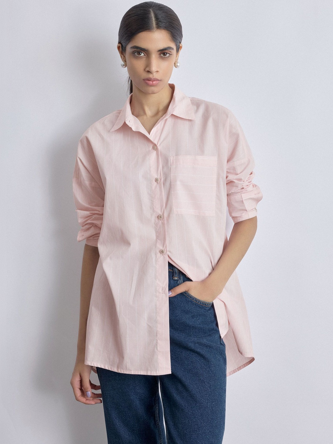 The Label Life Women Multi Stripes Printed Casual Shirt