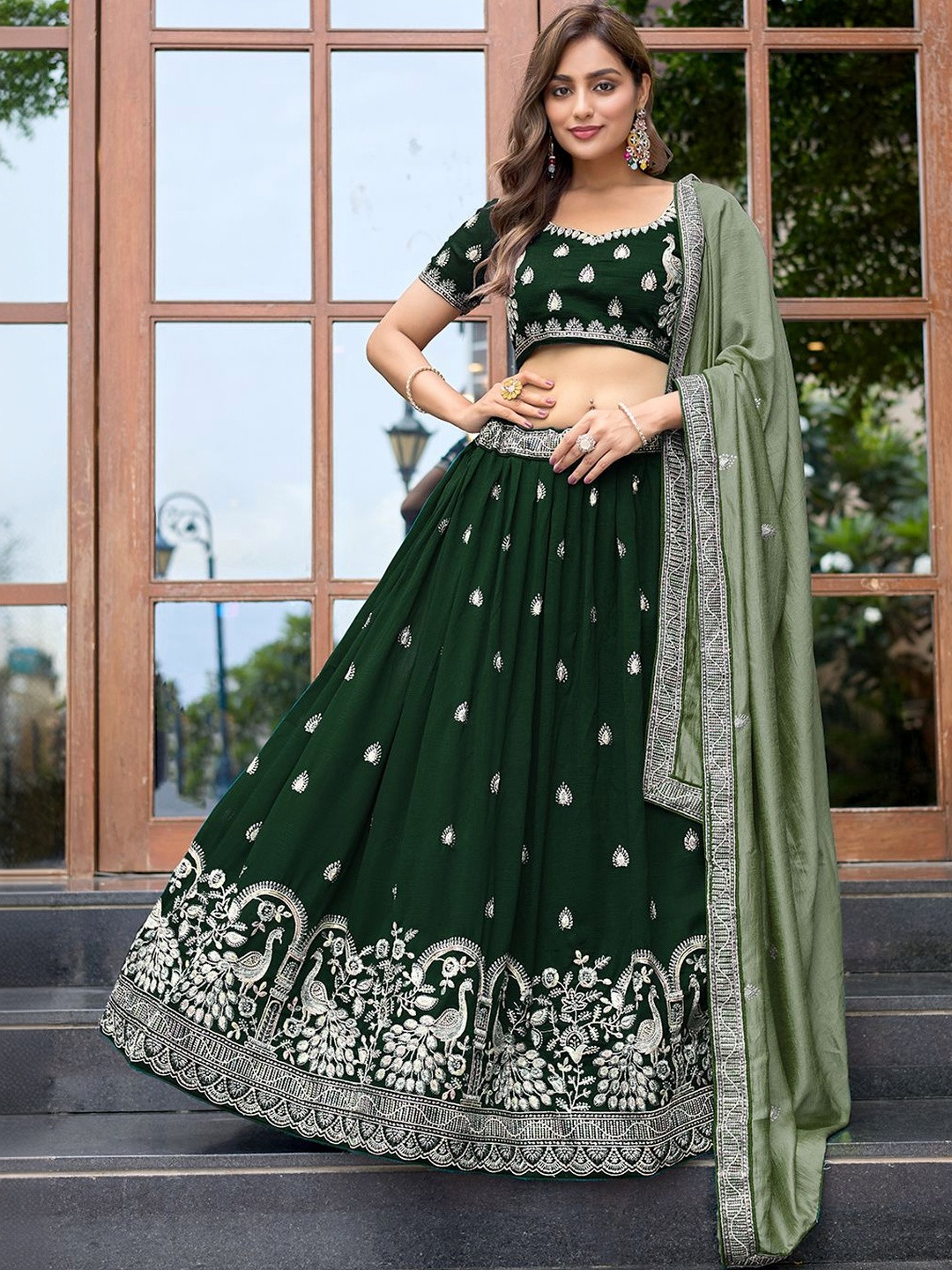 Jogmaya Fashion Embroidered Sequinned Semi-Stitched Lehenga Choli With Dupatta