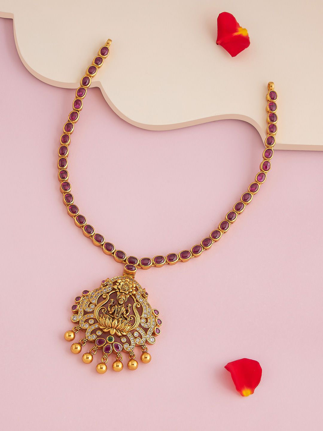Kushal's Fashion Jewellery Women Silver Temple Necklace