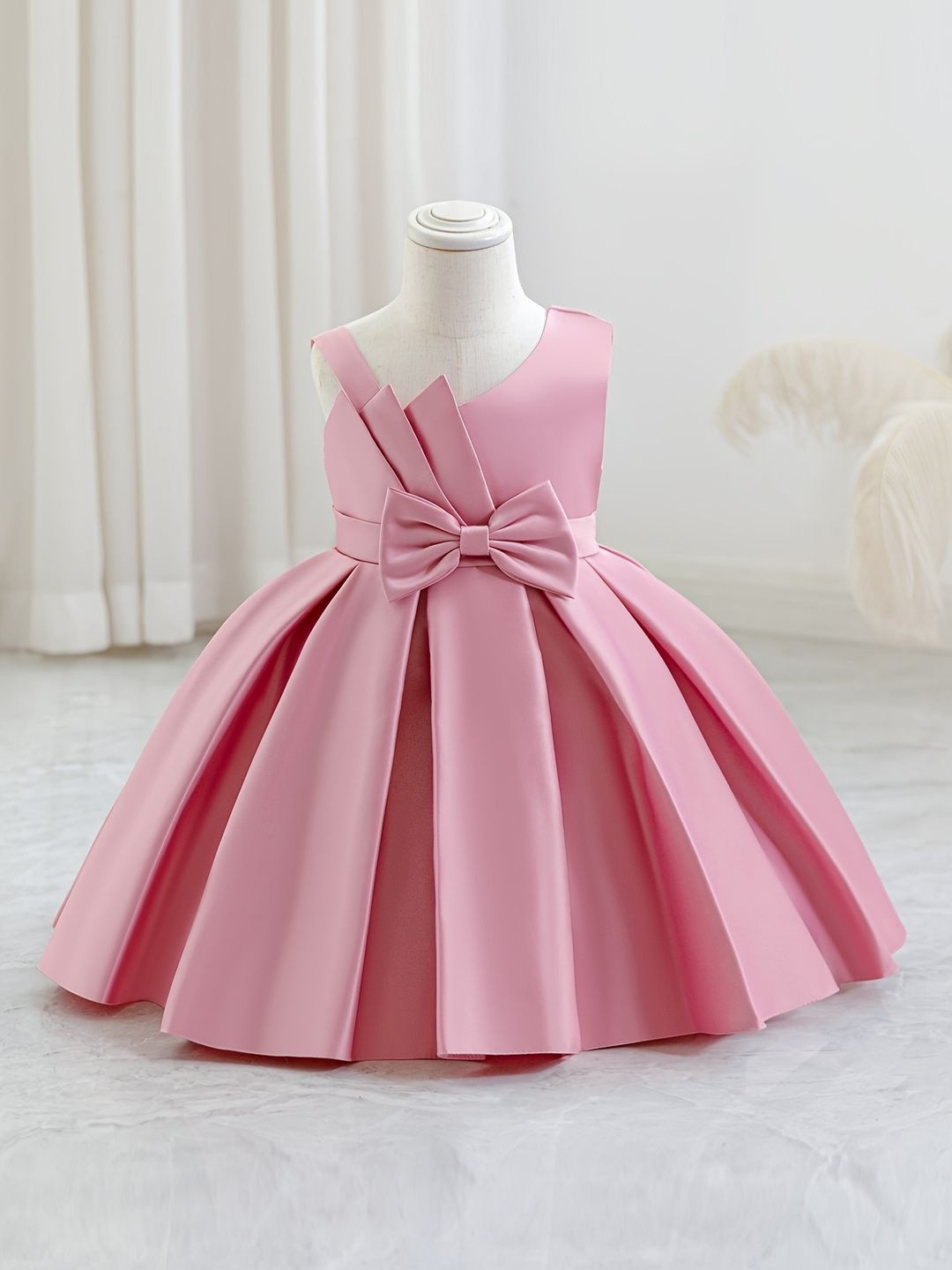 Helene Ethnic Motifs One Shoulder Satin Fit & Flare Dress