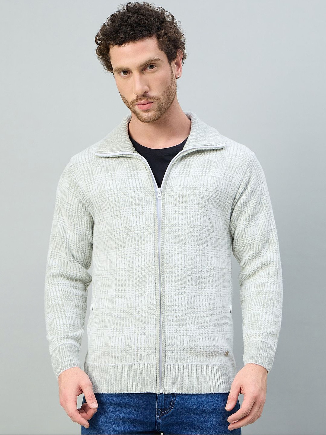 Duke Men Checked Cardigan