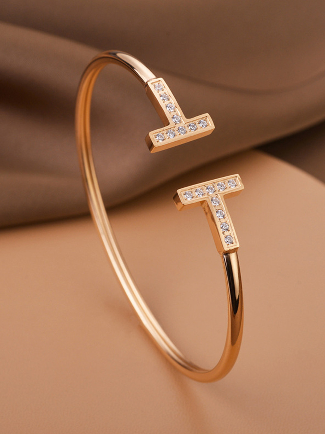 Aiza 18KT Rose Gold Plated To a Tee Bangle Bracelet